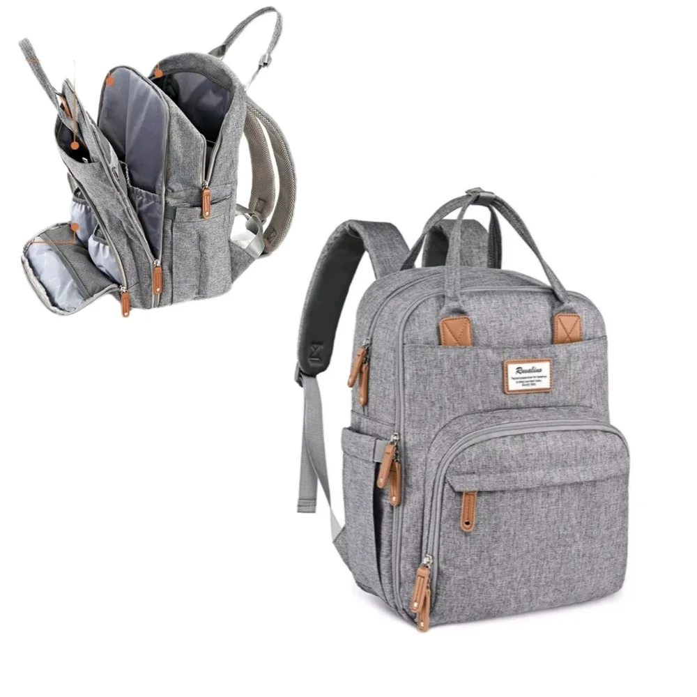 RUVALINO Diaper Bag Backpack Multifunction Travel Back Pack Baby Items Heather - Picture 1 of 11
